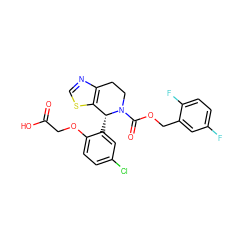 O=C(O)COc1ccc(Cl)cc1[C@@H]1c2scnc2CCN1C(=O)OCc1cc(F)ccc1F ZINC000206794037