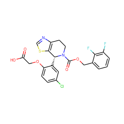 O=C(O)COc1ccc(Cl)cc1[C@@H]1c2scnc2CCN1C(=O)OCc1cccc(F)c1F ZINC000206827985