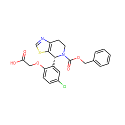 O=C(O)COc1ccc(Cl)cc1[C@@H]1c2scnc2CCN1C(=O)OCc1ccccc1 ZINC000206804697