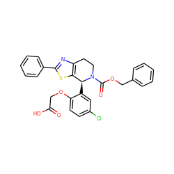 O=C(O)COc1ccc(Cl)cc1[C@H]1c2sc(-c3ccccc3)nc2CCN1C(=O)OCc1ccccc1 ZINC000217968122