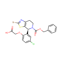 O=C(O)COc1ccc(Cl)cc1[C@H]1c2sc(Br)nc2CCN1C(=O)OCc1ccccc1 ZINC000206884229