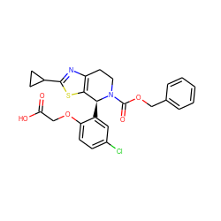 O=C(O)COc1ccc(Cl)cc1[C@H]1c2sc(C3CC3)nc2CCN1C(=O)OCc1ccccc1 ZINC000206894523