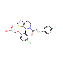 O=C(O)COc1ccc(Cl)cc1[C@H]1c2scnc2CCN1C(=O)/C=C/c1ccc(F)cc1 ZINC000217894075