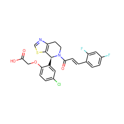 O=C(O)COc1ccc(Cl)cc1[C@H]1c2scnc2CCN1C(=O)/C=C/c1ccc(F)cc1F ZINC000217984778