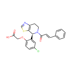 O=C(O)COc1ccc(Cl)cc1[C@H]1c2scnc2CCN1C(=O)/C=C/c1ccccc1 ZINC000206925676