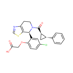 O=C(O)COc1ccc(Cl)cc1[C@H]1c2scnc2CCN1C(=O)[C@@H]1C[C@H]1c1ccccc1 ZINC000206894711