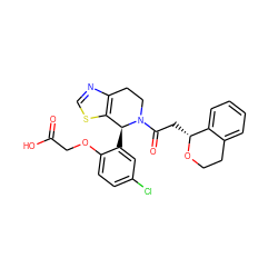 O=C(O)COc1ccc(Cl)cc1[C@H]1c2scnc2CCN1C(=O)C[C@H]1OCCc2ccccc21 ZINC000206925273