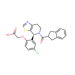 O=C(O)COc1ccc(Cl)cc1[C@H]1c2scnc2CCN1C(=O)C1Cc2ccccc2C1 ZINC000206934857