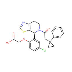 O=C(O)COc1ccc(Cl)cc1[C@H]1c2scnc2CCN1C(=O)CC1(c2ccccc2)CC1 ZINC000206925081