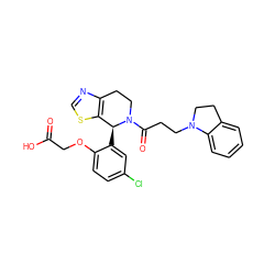 O=C(O)COc1ccc(Cl)cc1[C@H]1c2scnc2CCN1C(=O)CCN1CCc2ccccc21 ZINC000206935459