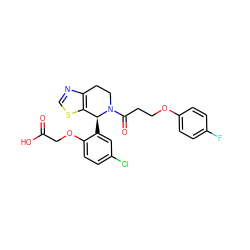 O=C(O)COc1ccc(Cl)cc1[C@H]1c2scnc2CCN1C(=O)CCOc1ccc(F)cc1 ZINC000206894626