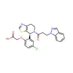 O=C(O)COc1ccc(Cl)cc1[C@H]1c2scnc2CCN1C(=O)CCn1ncc2ccccc21 ZINC000206915521