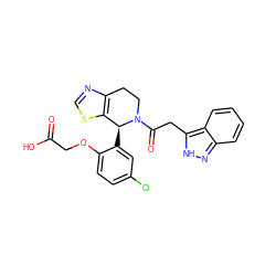 O=C(O)COc1ccc(Cl)cc1[C@H]1c2scnc2CCN1C(=O)Cc1[nH]nc2ccccc12 ZINC000217914740