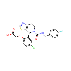 O=C(O)COc1ccc(Cl)cc1[C@H]1c2scnc2CCN1C(=O)NCc1ccc(F)cc1 ZINC000206861348