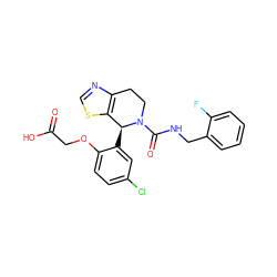 O=C(O)COc1ccc(Cl)cc1[C@H]1c2scnc2CCN1C(=O)NCc1ccccc1F ZINC000206851032