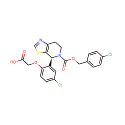 O=C(O)COc1ccc(Cl)cc1[C@H]1c2scnc2CCN1C(=O)OCc1ccc(Cl)cc1 ZINC000206793674