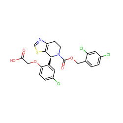 O=C(O)COc1ccc(Cl)cc1[C@H]1c2scnc2CCN1C(=O)OCc1ccc(Cl)cc1Cl ZINC000206794202