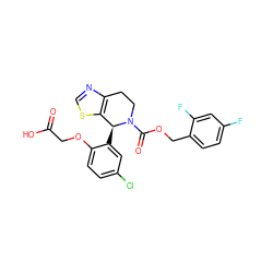 O=C(O)COc1ccc(Cl)cc1[C@H]1c2scnc2CCN1C(=O)OCc1ccc(F)cc1F ZINC000206782871