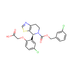 O=C(O)COc1ccc(Cl)cc1[C@H]1c2scnc2CCN1C(=O)OCc1cccc(Cl)c1 ZINC000206783077