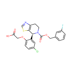 O=C(O)COc1ccc(Cl)cc1[C@H]1c2scnc2CCN1C(=O)OCc1cccc(F)c1 ZINC000206944647