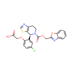 O=C(O)COc1ccc(Cl)cc1[C@H]1c2scnc2CCN1C(=O)OCc1nc2ccccc2o1 ZINC000206804393