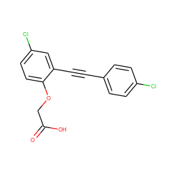 O=C(O)COc1ccc(Cl)cc1C#Cc1ccc(Cl)cc1 ZINC000073195724