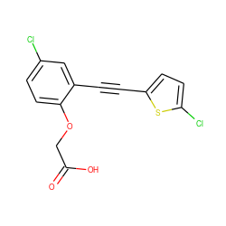 O=C(O)COc1ccc(Cl)cc1C#Cc1ccc(Cl)s1 ZINC000073196055