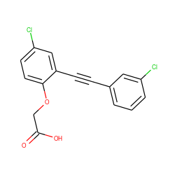 O=C(O)COc1ccc(Cl)cc1C#Cc1cccc(Cl)c1 ZINC000073161492