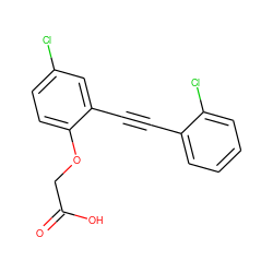 O=C(O)COc1ccc(Cl)cc1C#Cc1ccccc1Cl ZINC000073157421