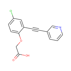 O=C(O)COc1ccc(Cl)cc1C#Cc1cccnc1 ZINC000073196594