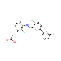 O=C(O)COc1ccc(F)c(NCc2cc(-c3cccc(F)c3)ccc2Cl)c1F ZINC000218829628