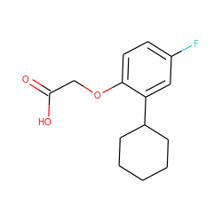 O=C(O)COc1ccc(F)cc1C1CCCCC1 ZINC000028948331