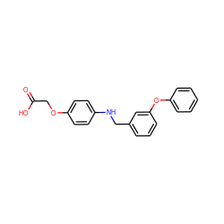 O=C(O)COc1ccc(NCc2cccc(Oc3ccccc3)c2)cc1 ZINC000040564024