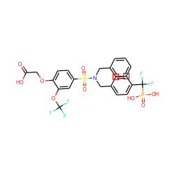 O=C(O)COc1ccc(S(=O)(=O)N(Cc2ccccc2)Cc2ccc(C(F)(F)P(=O)(O)O)cc2)cc1OC(F)(F)F ZINC000028527950