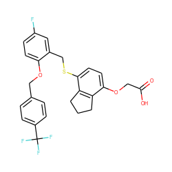 O=C(O)COc1ccc(SCc2cc(F)ccc2OCc2ccc(C(F)(F)F)cc2)c2c1CCC2 ZINC000028822330