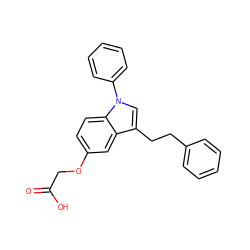 O=C(O)COc1ccc2c(c1)c(CCc1ccccc1)cn2-c1ccccc1 ZINC000299834647