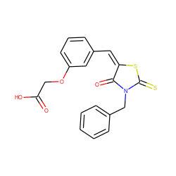 O=C(O)COc1cccc(/C=C2/SC(=S)N(Cc3ccccc3)C2=O)c1 ZINC000013517380