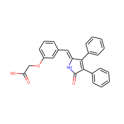 O=C(O)COc1cccc(/C=C2\NC(=O)C(c3ccccc3)=C2c2ccccc2)c1 ZINC000045375191