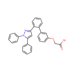 O=C(O)COc1cccc(-c2ccccc2-c2cc(-c3ccccc3)n(-c3ccccc3)n2)c1 ZINC000071280754