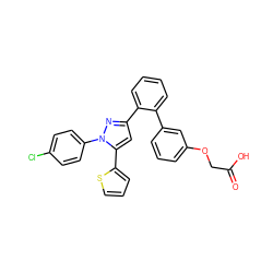 O=C(O)COc1cccc(-c2ccccc2-c2cc(-c3cccs3)n(-c3ccc(Cl)cc3)n2)c1 ZINC000071295798