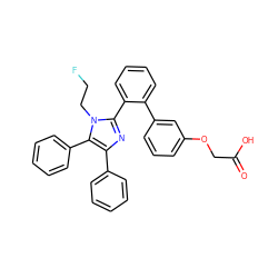 O=C(O)COc1cccc(-c2ccccc2-c2nc(-c3ccccc3)c(-c3ccccc3)n2CCF)c1 ZINC000028948707