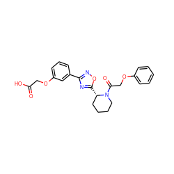 O=C(O)COc1cccc(-c2noc([C@H]3CCCCN3C(=O)COc3ccccc3)n2)c1 ZINC000144641595