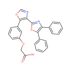 O=C(O)COc1cccc(-c2ocnc2-c2nc(-c3ccccc3)c(-c3ccccc3)o2)c1 ZINC000003786283