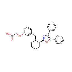 O=C(O)COc1cccc(C[C@@H]2CCCC[C@@H]2c2nc(-c3ccccc3)c(-c3ccccc3)o2)c1 ZINC000038147850