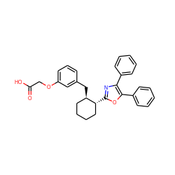 O=C(O)COc1cccc(C[C@@H]2CCCC[C@H]2c2nc(-c3ccccc3)c(-c3ccccc3)o2)c1 ZINC000038147849