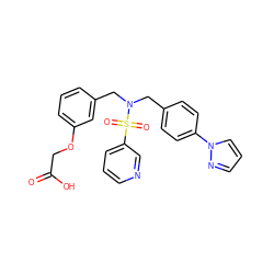 O=C(O)COc1cccc(CN(Cc2ccc(-n3cccn3)cc2)S(=O)(=O)c2cccnc2)c1 ZINC000072266311