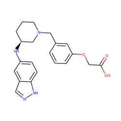 O=C(O)COc1cccc(CN2CCC[C@H](Nc3ccc4[nH]ncc4c3)C2)c1 ZINC000114037457
