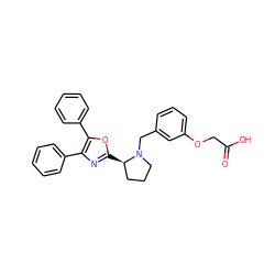 O=C(O)COc1cccc(CN2CCC[C@H]2c2nc(-c3ccccc3)c(-c3ccccc3)o2)c1 ZINC000001486496