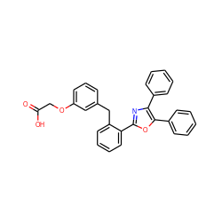 O=C(O)COc1cccc(Cc2ccccc2-c2nc(-c3ccccc3)c(-c3ccccc3)o2)c1 ZINC000038147848