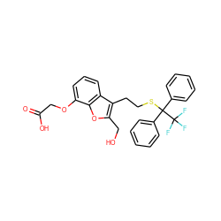 O=C(O)COc1cccc2c(CCSC(c3ccccc3)(c3ccccc3)C(F)(F)F)c(CO)oc12 ZINC000013671562